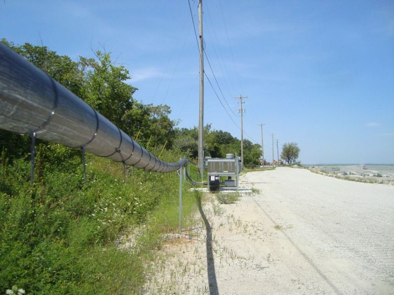 outdoor odor control perimeter pipeline installation