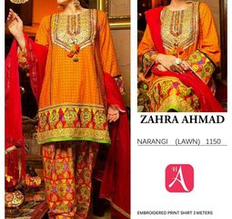 Amazing Lawn collection by ZAHRA AHMED new variety available book your order now.