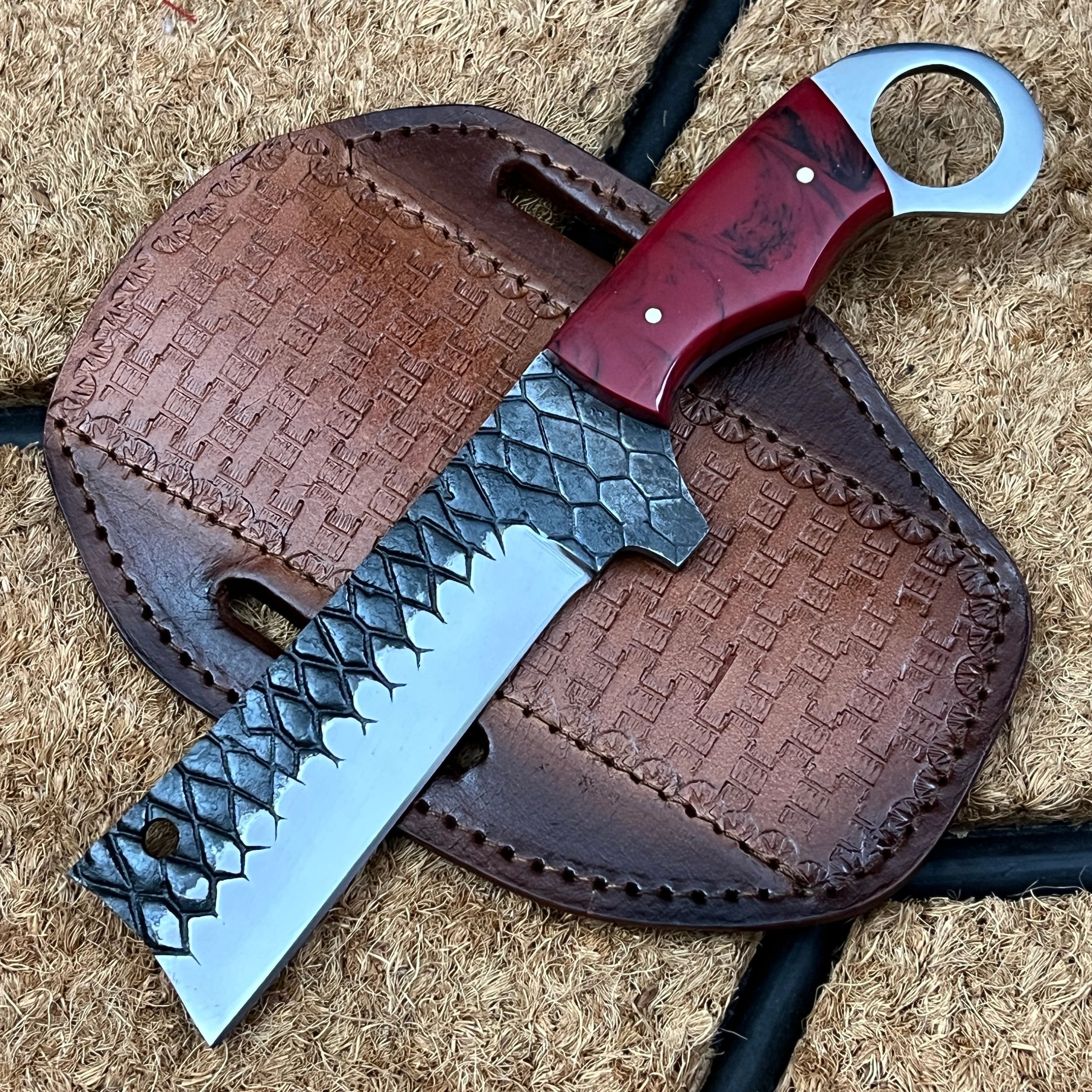 Custom Handmade Horse Rasp Stainless Steel Fixed Blades Cowboy and