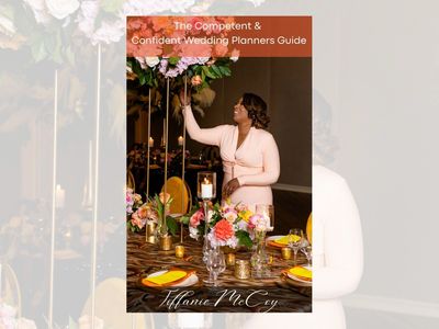 A confident woman arranging flowers for a wedding setup.