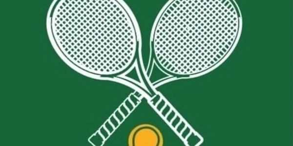 Logo of Pinewood Tennis Club with two crossed rackets and a tennis ball.