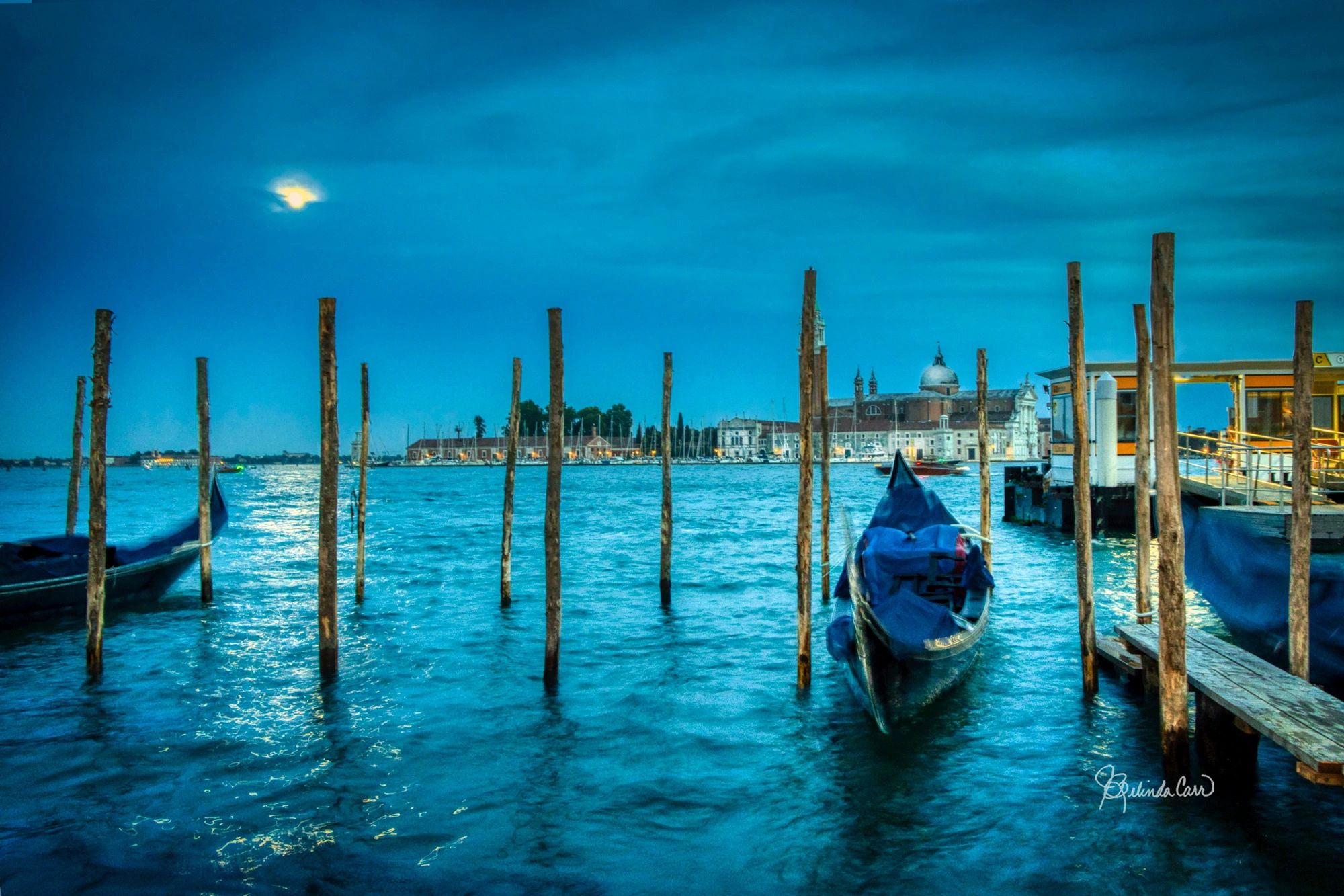 A view at dusk of the Saint Mark Baisin