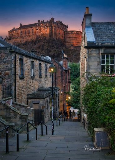 View of Edinburgh Castle from the Vennel