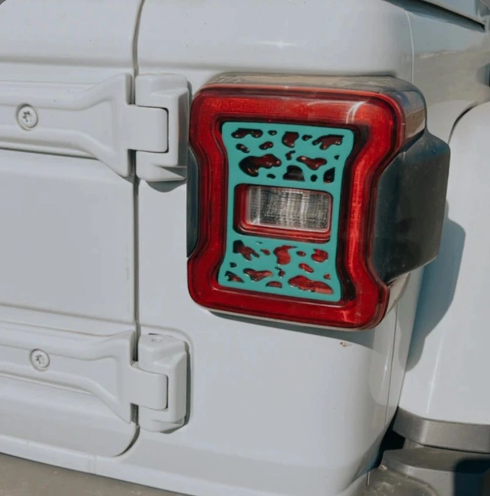 Cow Print Tail Light Covers, Set