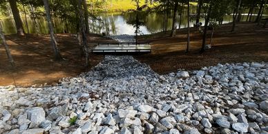 Custom waterfall and bridge built