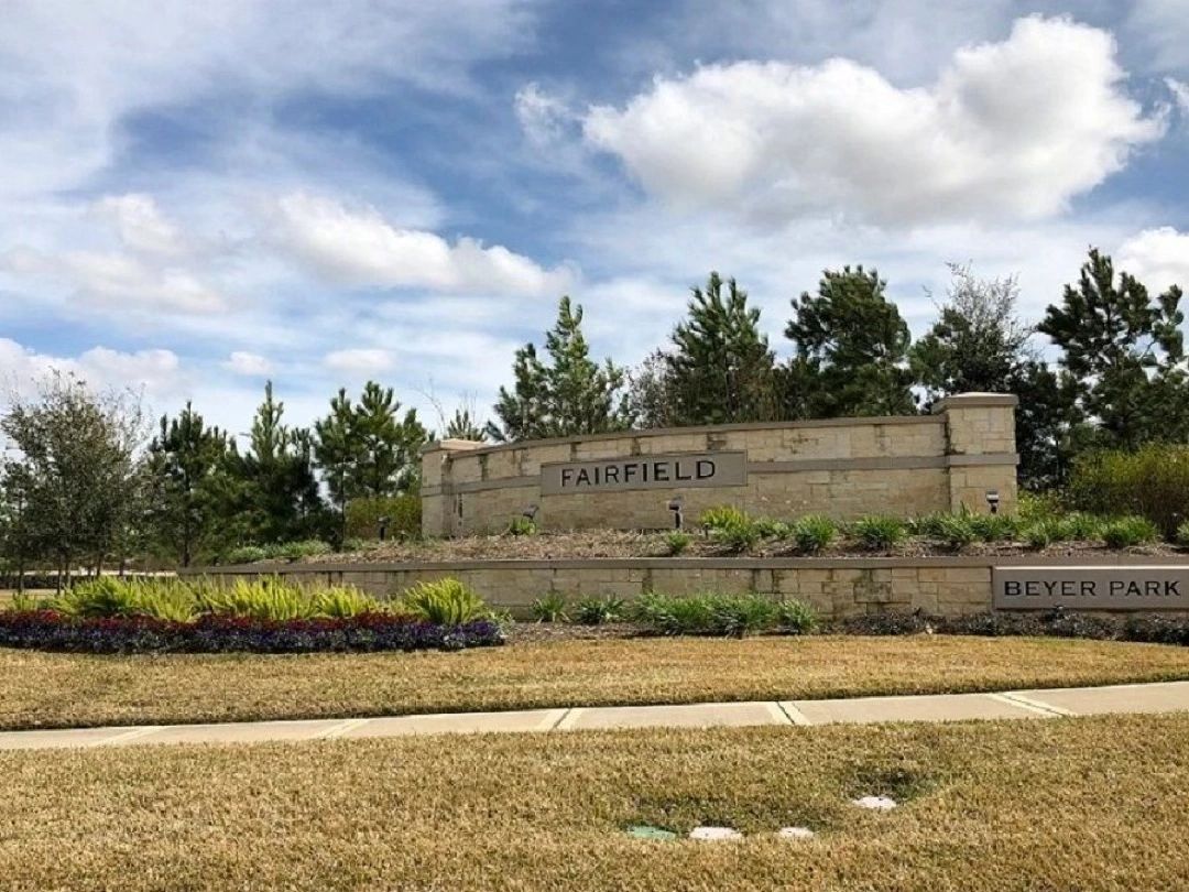 Fairfield subdivision entrance in Cypress, Texas. 