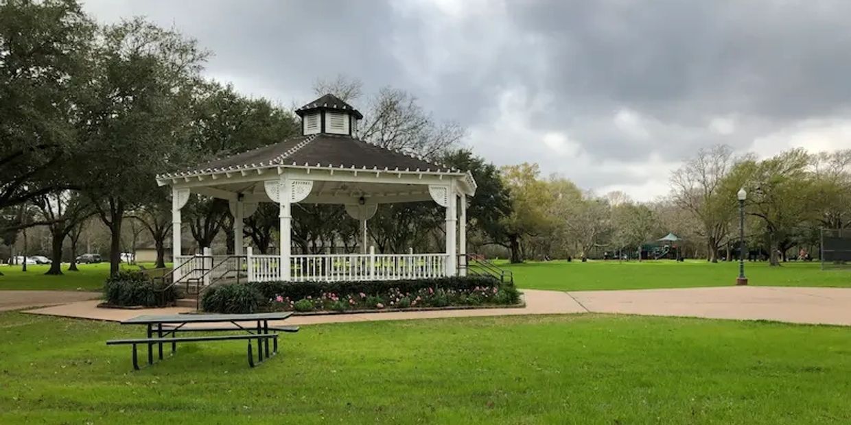 The gazebo at Stevenson Park in Friendswood, Texas.