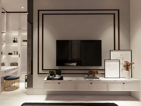 Modern TV unit, dressing room.