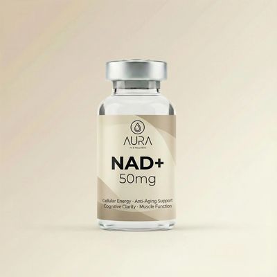 NAD+ 50mg IM Shot vial for cellular energy mental clarity mitochondrial health and post-exertion rec