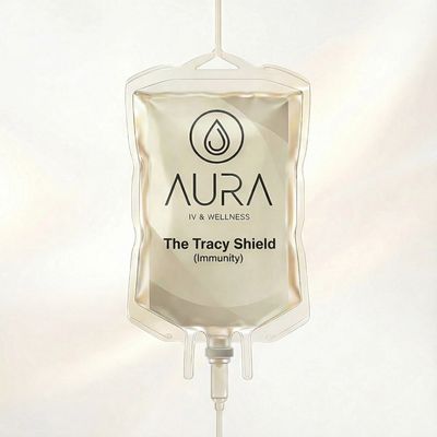 The Tracy Shield Immunity IV bag with vitamin C zinc and glutathione for immune support and antioxid