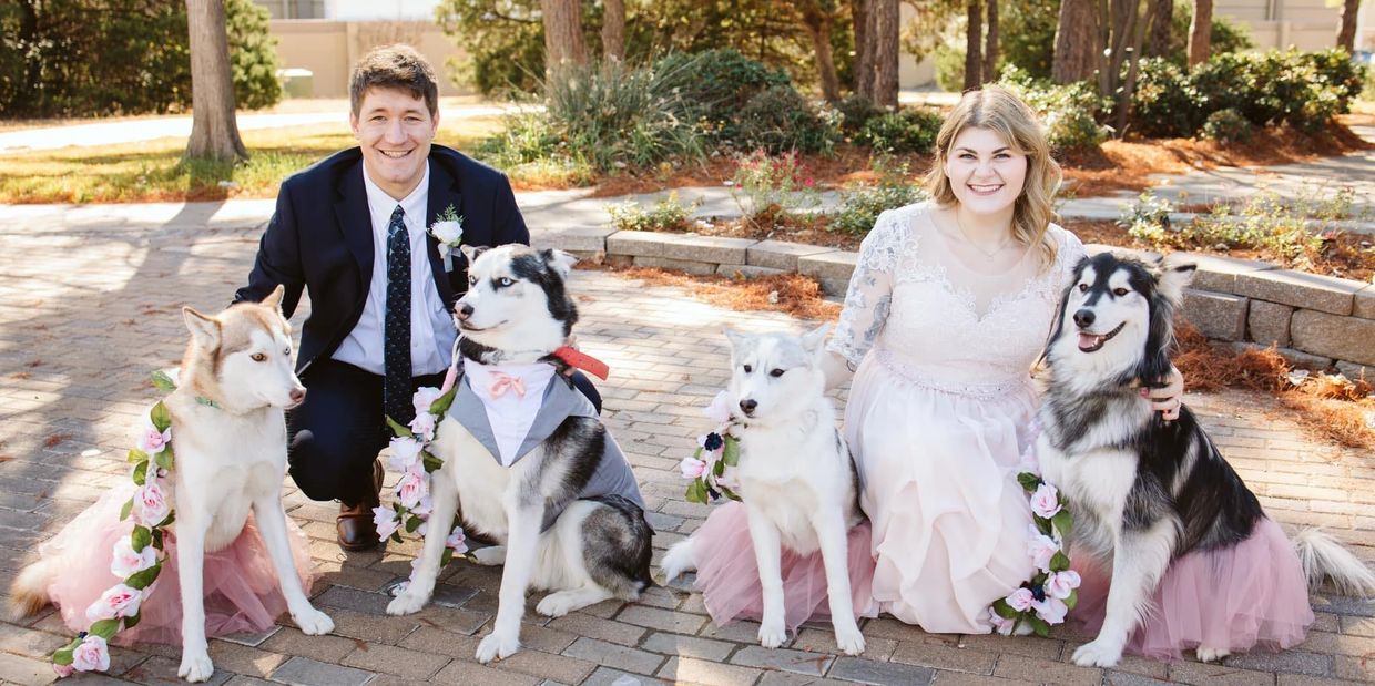 Married couple, huskies, medical provider, nurse practitioner