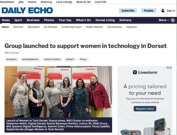 Daily echo article on women in tech dorset