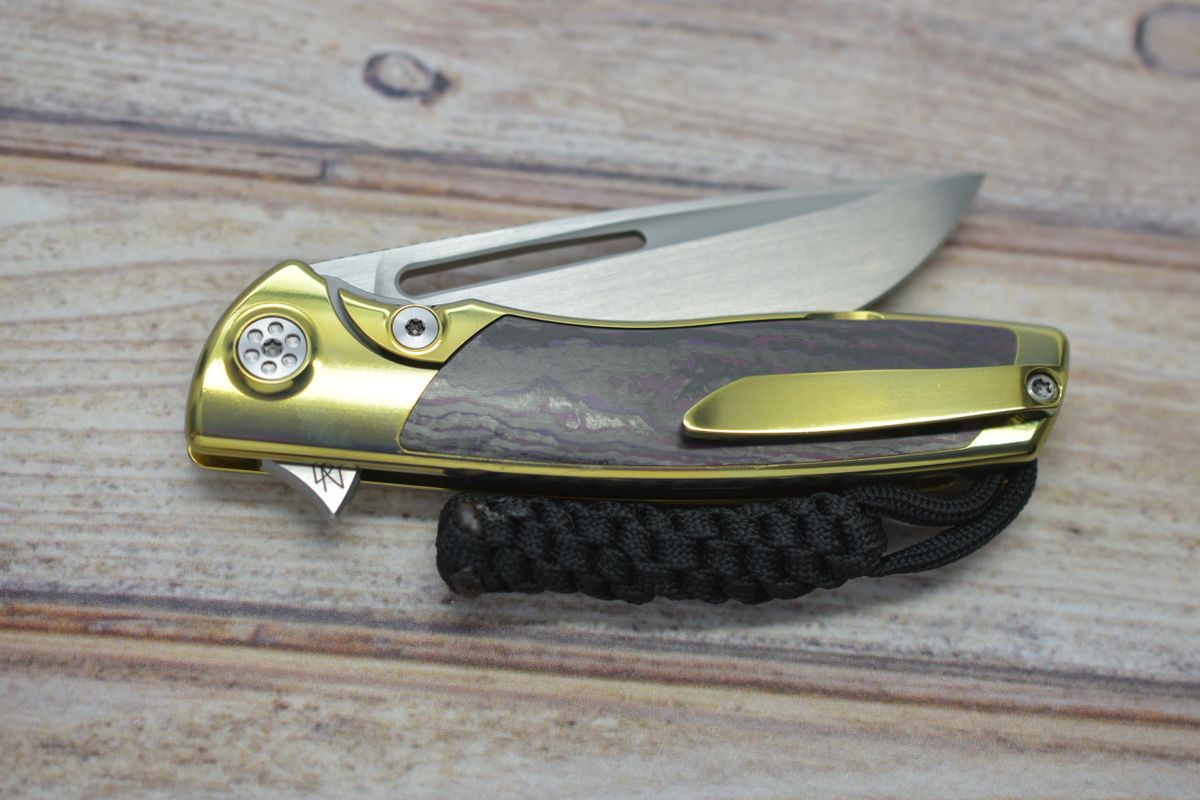 Sharp By Design Mini Evo Purple Haze Fat Carbon Fiber Drop Point 