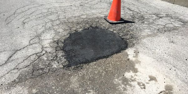 finished pothole repair