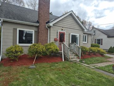 Garden bed after professional mulch installation