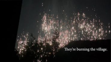 Deadly white phosphorus drops from the sky.