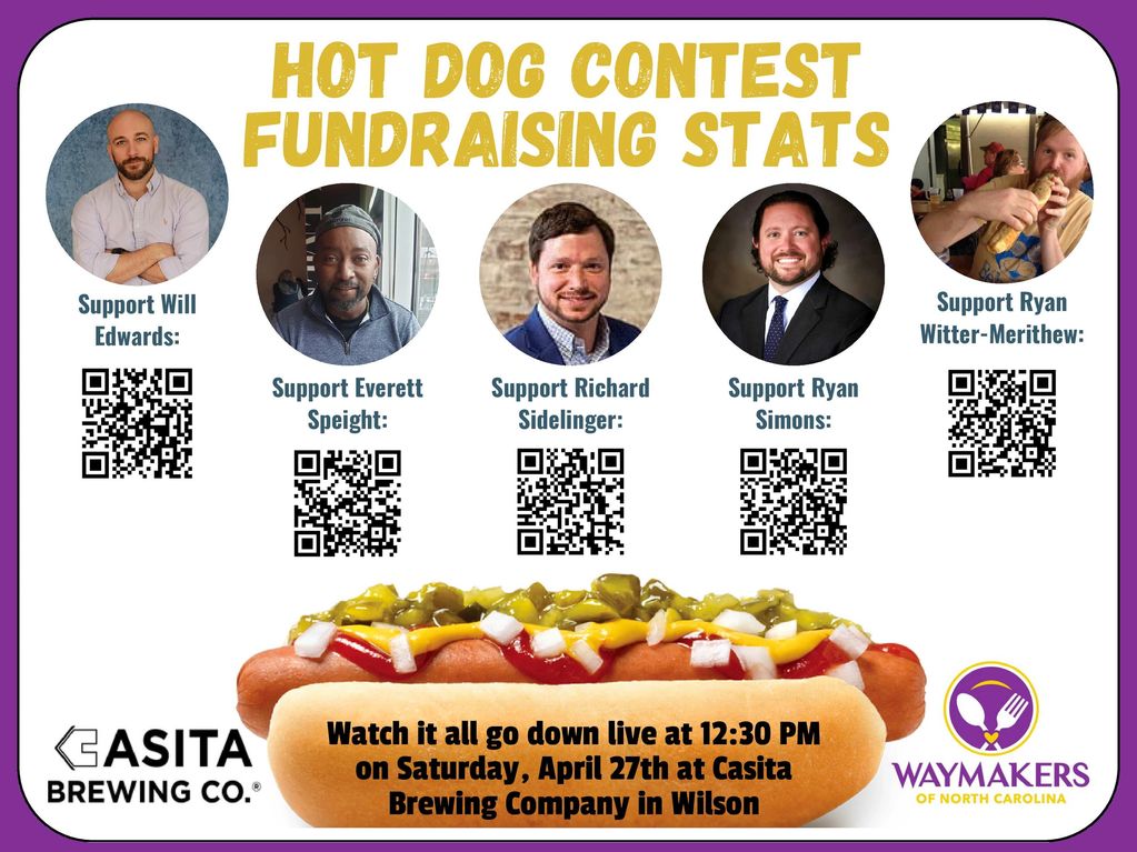 Scan QR codes to donate to hot dog heroes