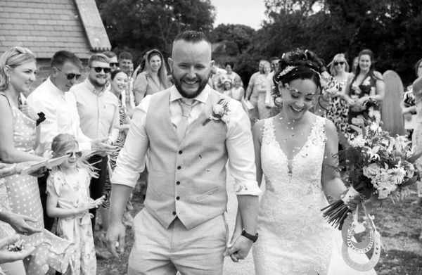 B&W wedding photo in Guernsey