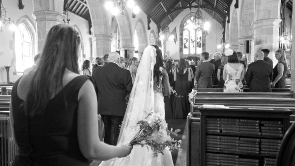 B&W wedding photo in Guernsey