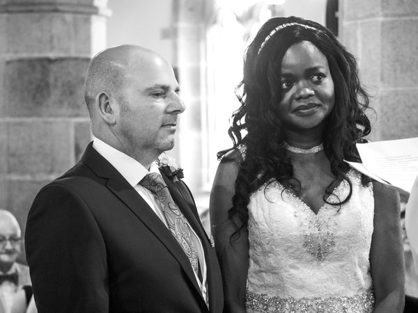 B&W wedding photo in Guernsey