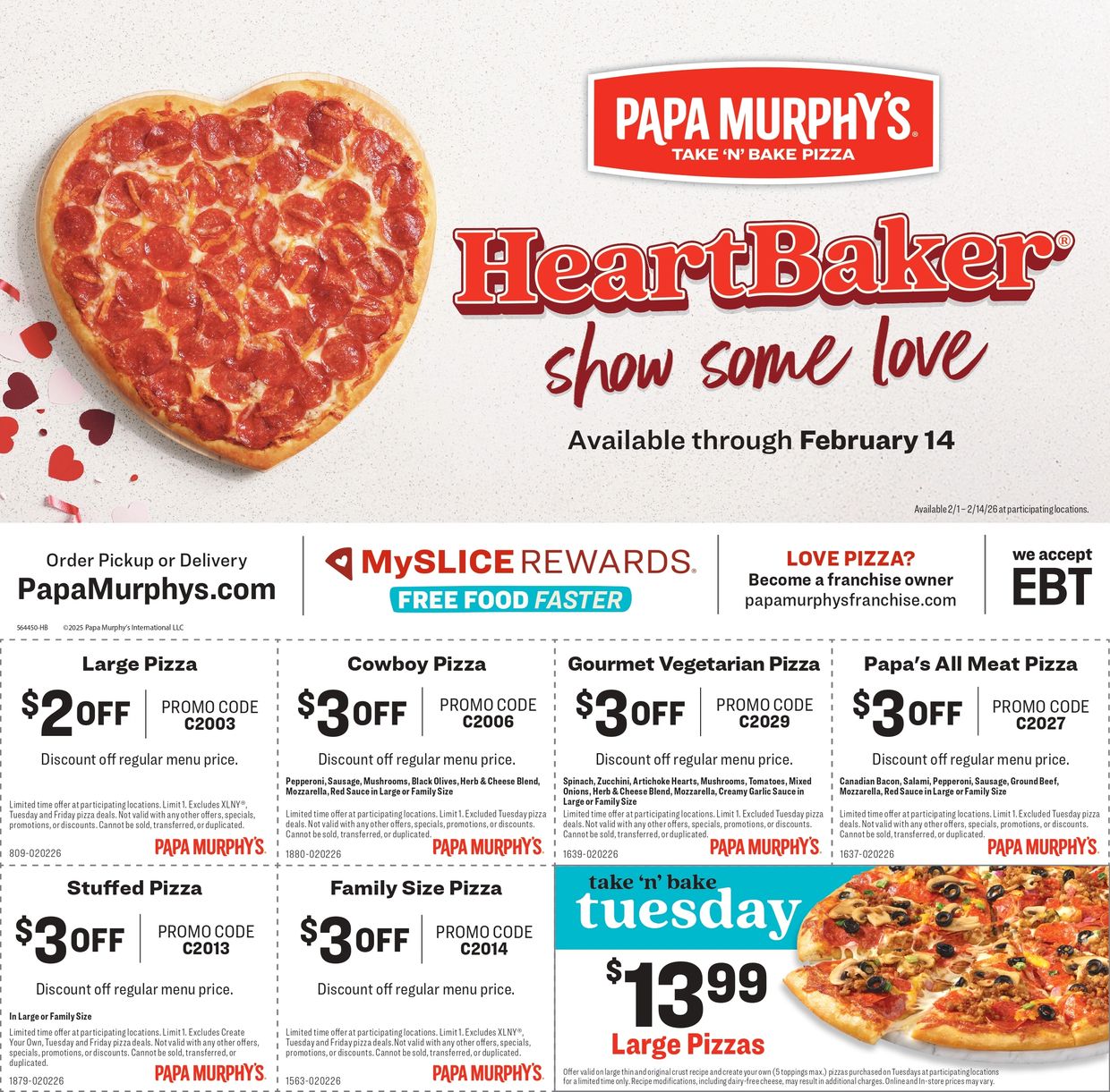 HeartBaker, Show Some Love. Available through February 14!
Only at Papa Murphy's!