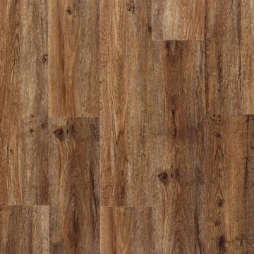 Close-up of brown wood grain flooring with natural texture.