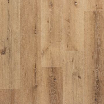 Wooden floor with natural grain and knots.