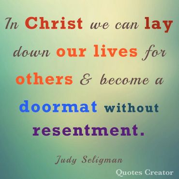 Inspirational quote about selflessness and grace in Christ by Judy Seligman.