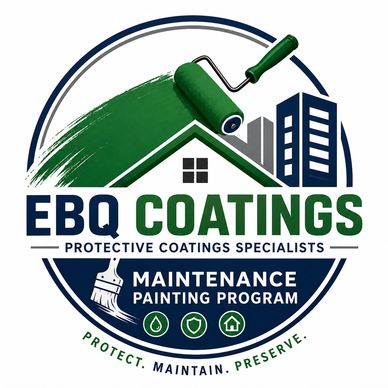 Logo for EBQ Coatings, specializing in protective coatings and maintenance painting.