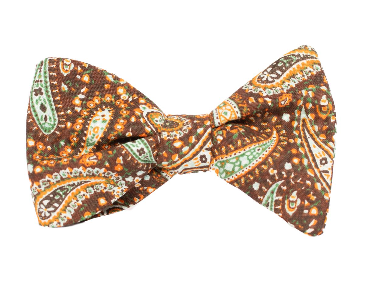Brown Paisley Adult Bow Tie