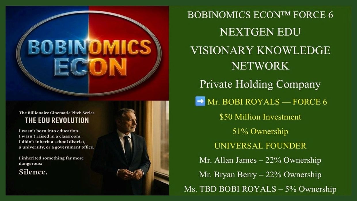 BOBINOMICS ECON presents a new educational investment opportunity with major ownership stakes.