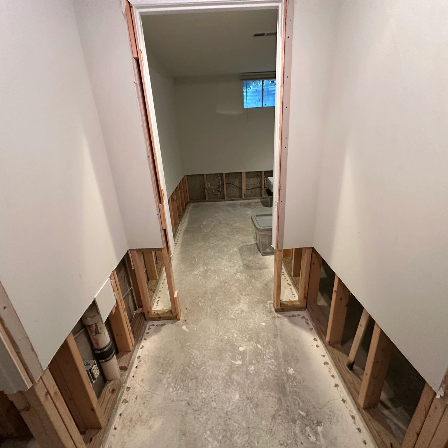 Drywall removed after flood