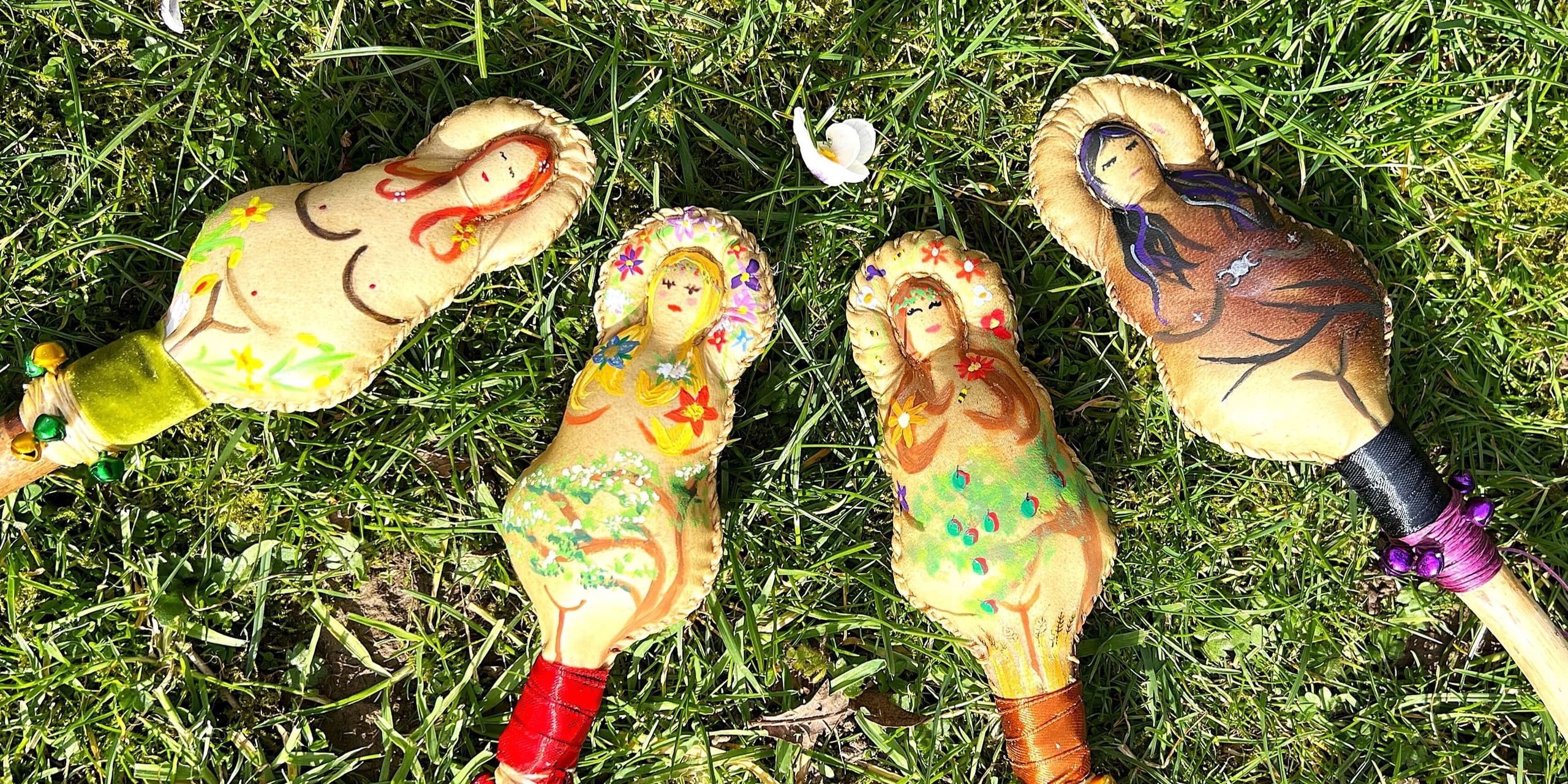 An  imange of the four cross quarter Painted Goddess Rattles
