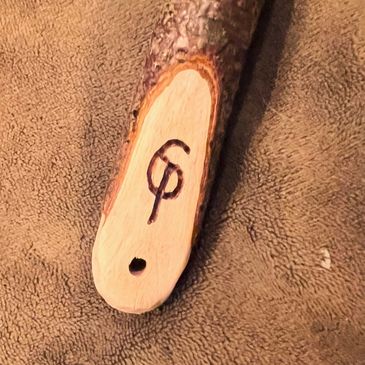 The SpiritCraft Sigil burnt onto a Shamanic Drum Beater Stick