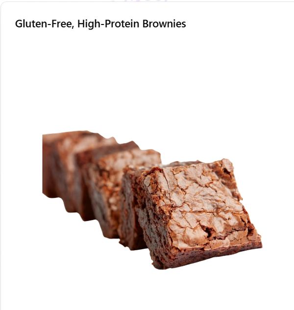 High-protein, gluten-free brownies by a local baker in Canfield, Ohio