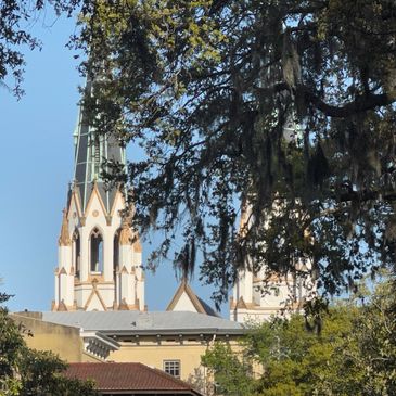 The twin spires of St John the Baptist Basilica