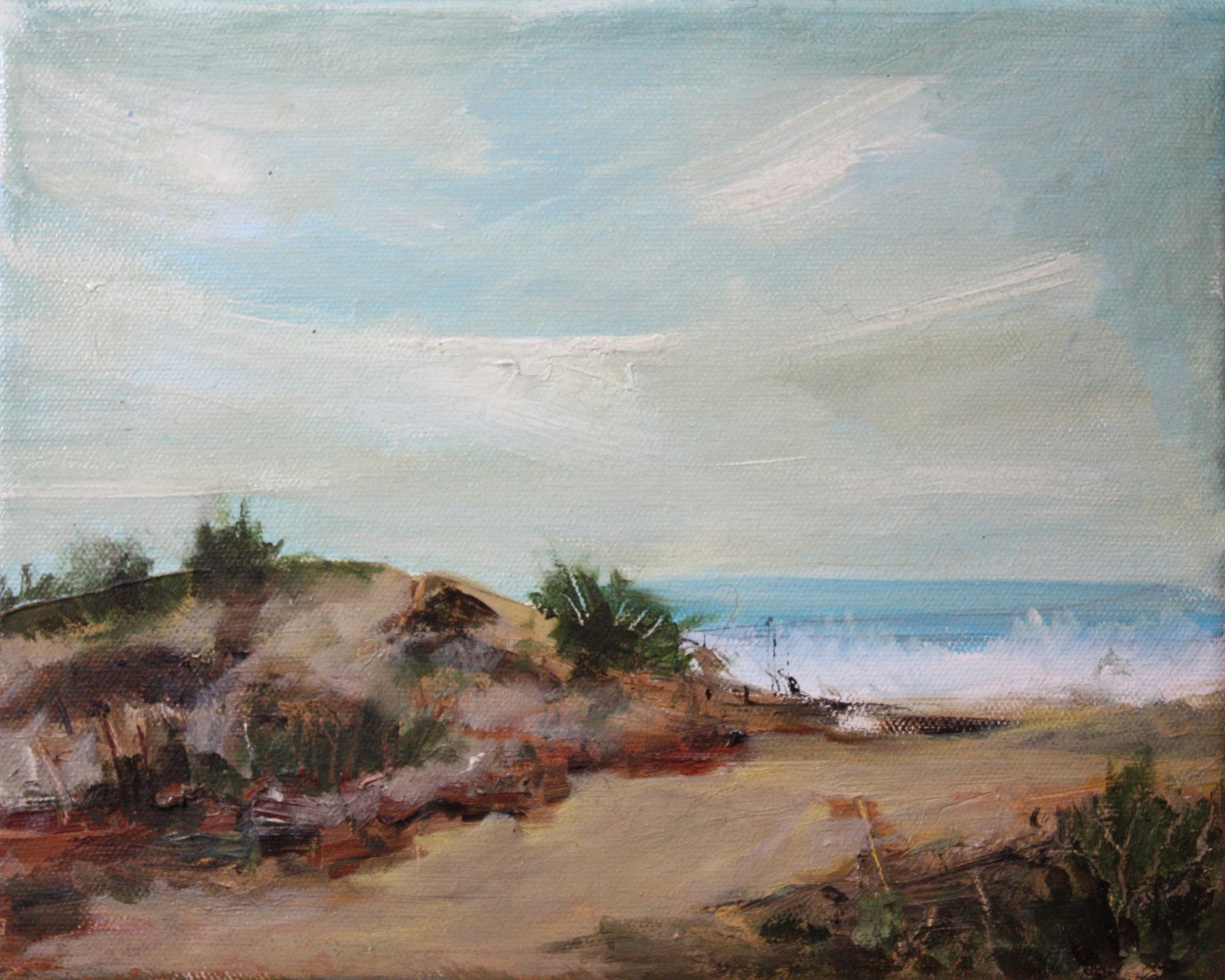 Robert Moses Beach, Long Island  8 x 10 x .75 Oil on Stretched Canvas