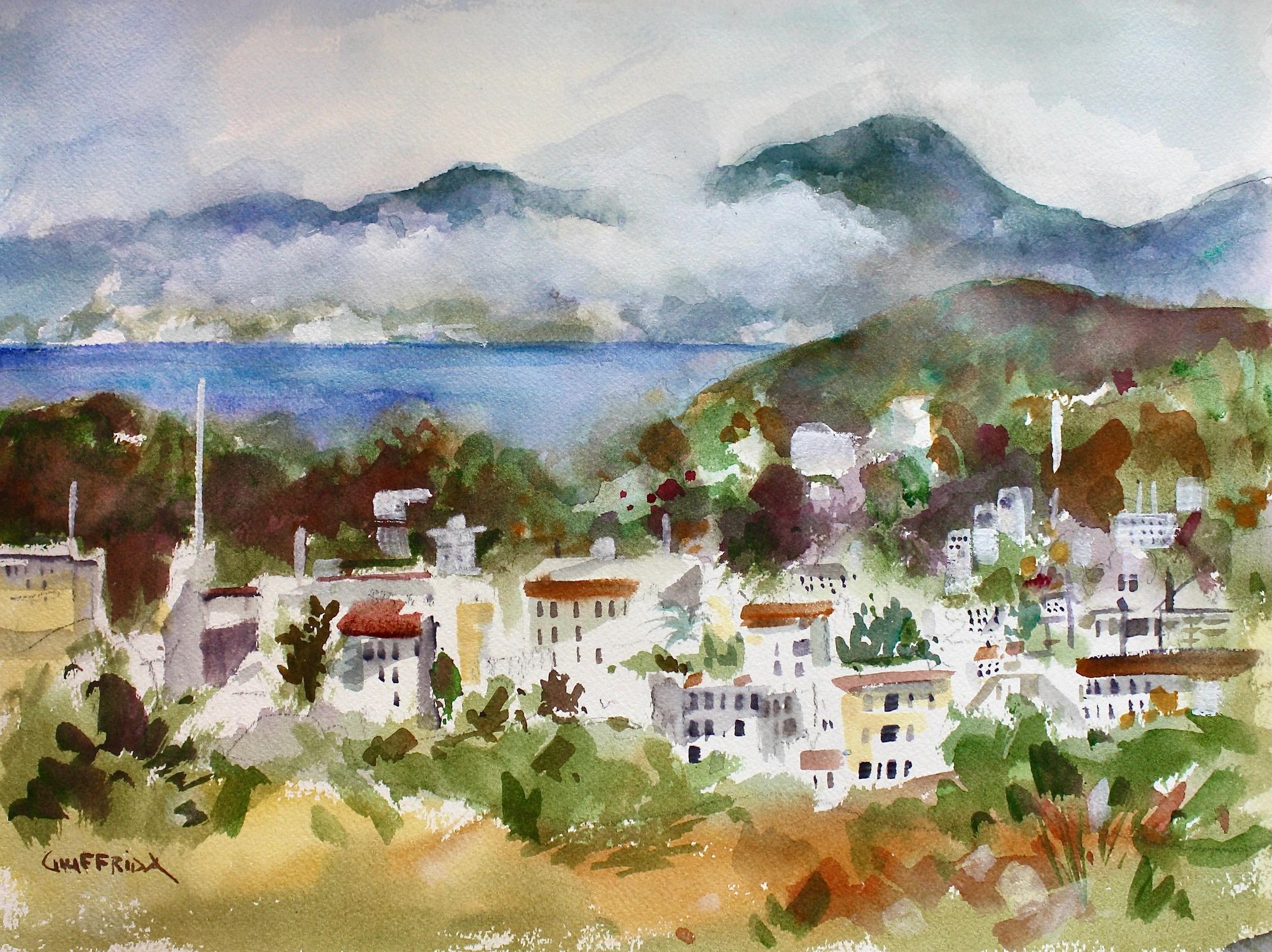 San Francisco Across the Bay
12 x 16 Watercolor on Arches of France cold press cotton rag. 