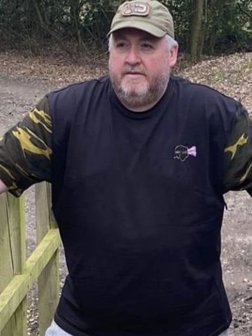 Danny Turley aka "Turtle" thinking he's a catalogue model in his 3XL Black/Camo T-Shirt.