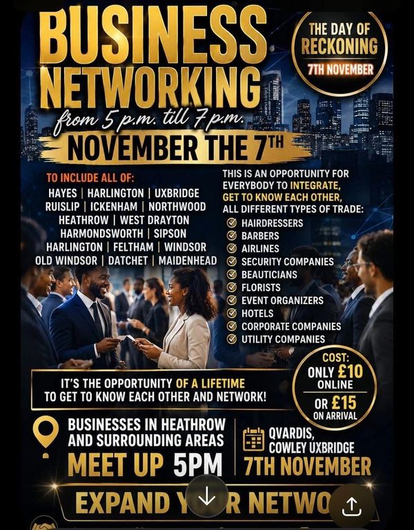 Business networking event on November 7th from 5-7 p.m.