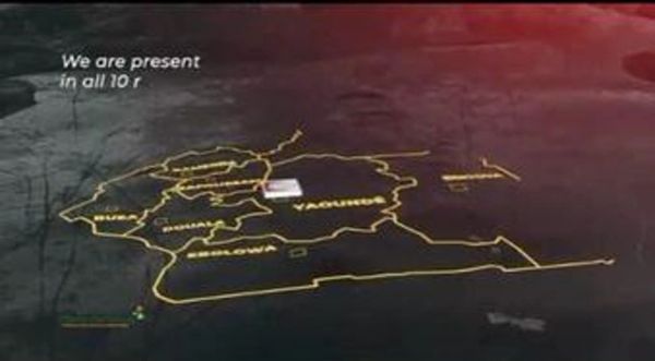Carte schématique de régions avec frontières tracées en jaune.