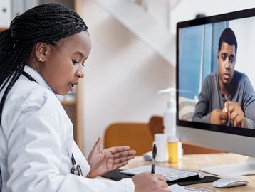 Provider and client doing telehealth visit 