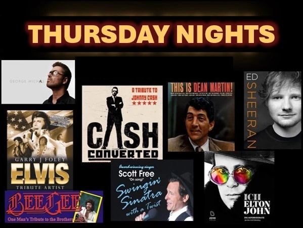Collage of tribute artists featured on Thursday nights.