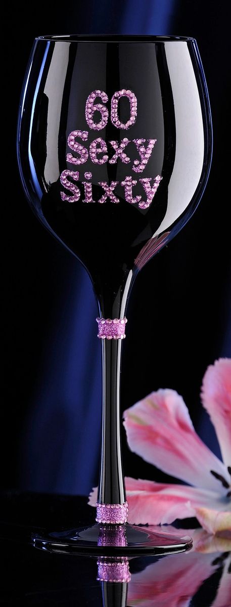 Glitter Birthday Wine Glasses (Options: 60)