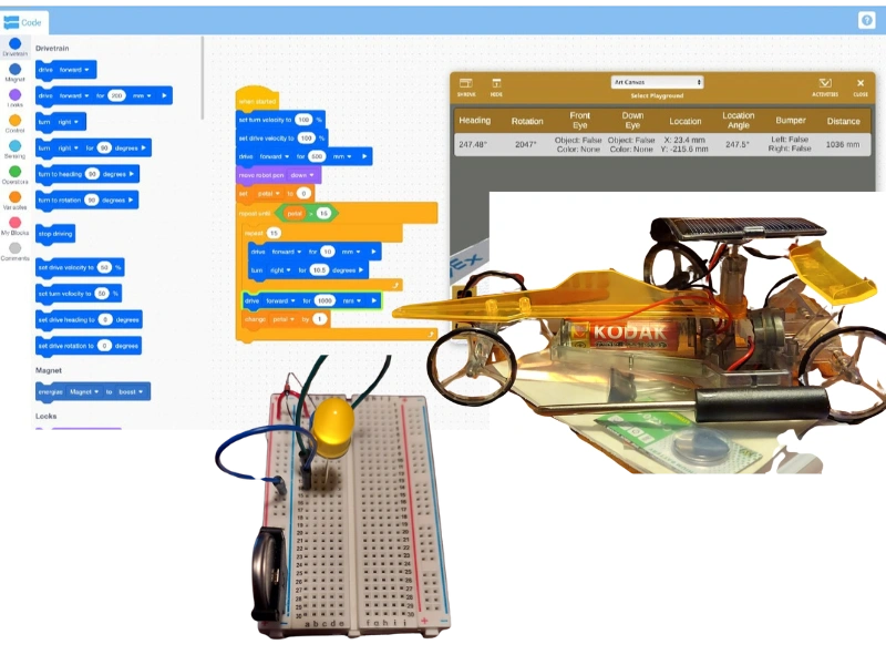 Constructing Solar Car, Coding, and Electronics Summer Camp STEM Kit