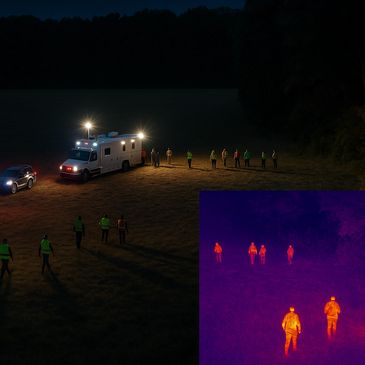 Search and rescue mock training with thermal 