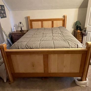 Cherry and Maple Bed Frame.
You can choose from materials, size, and styles.