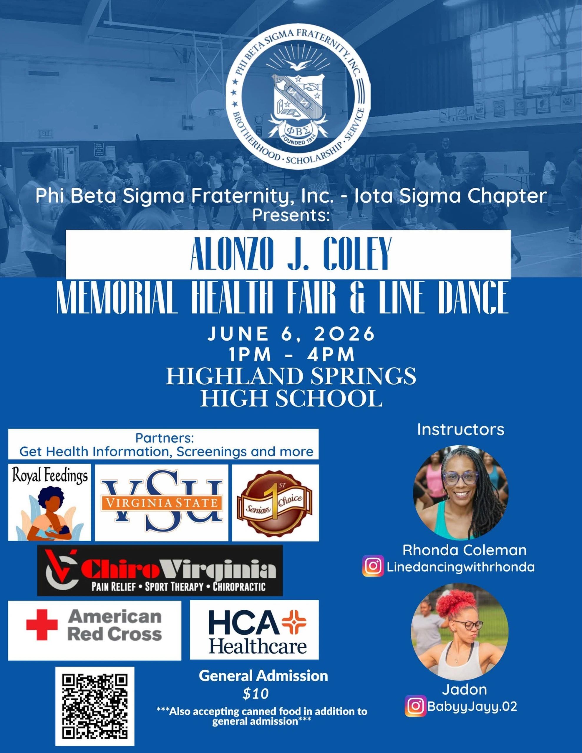 Flyer for Alonzo J. Coley Memorial Health Fair &amp; Line Dance event on June 6, 2026.