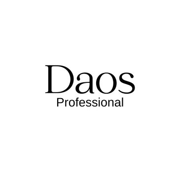 Minimalist logo with 'Daos Professional' text in black on white background.