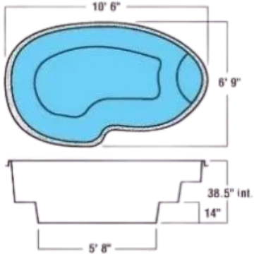 modèles de piscine creusée hybride et spa en fibre de verre Fibro fibco